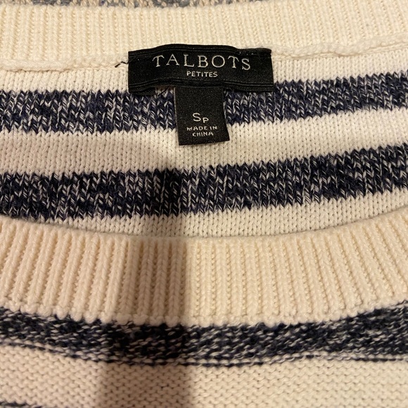 Talbots Striped Sweater with Pink Color Blocking - Small Petite - Picture 5 of 8